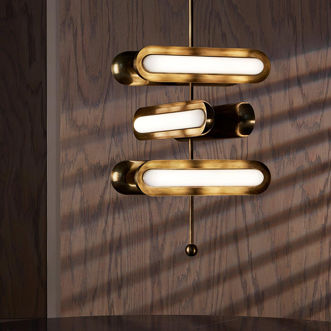 Lyvinaris Suspension linéaire géométrique en laiton - Neutralighting