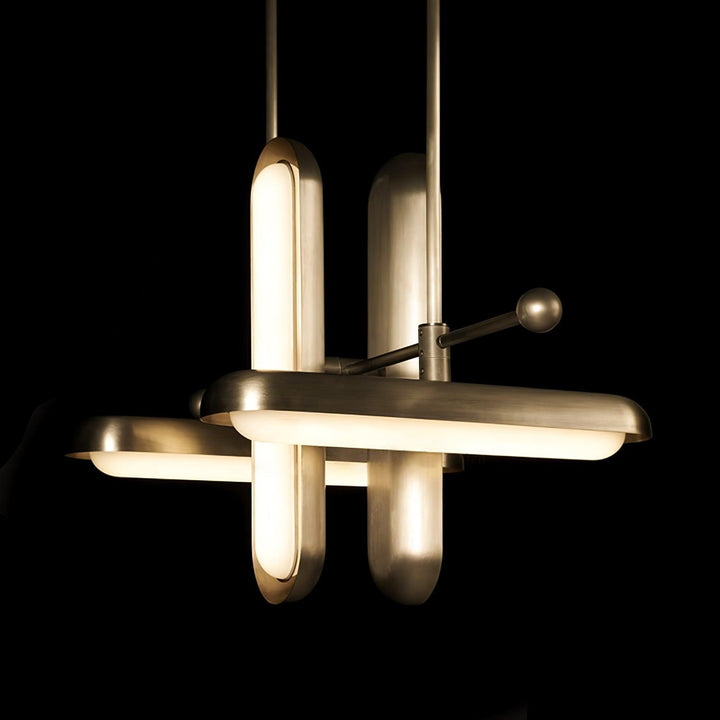 Lyvinaris Suspension linéaire géométrique en laiton - Neutralighting