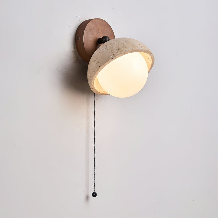 Myrinir Applique Murale Moderne Minimaliste en Bois et Travertin - Neutralighting