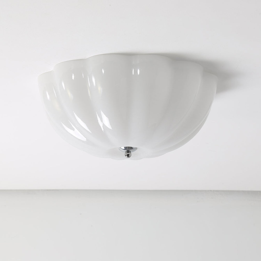 Uphaara Plafonnier en Verre Opale Coquillage Moderne - Neutralighting