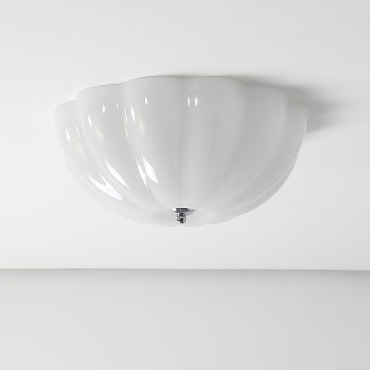 Uphaara Plafonnier en Verre Opale Coquillage Moderne - Neutralighting