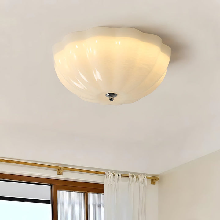 Uphaara Plafonnier en Verre Opale Coquillage Moderne - Neutralighting
