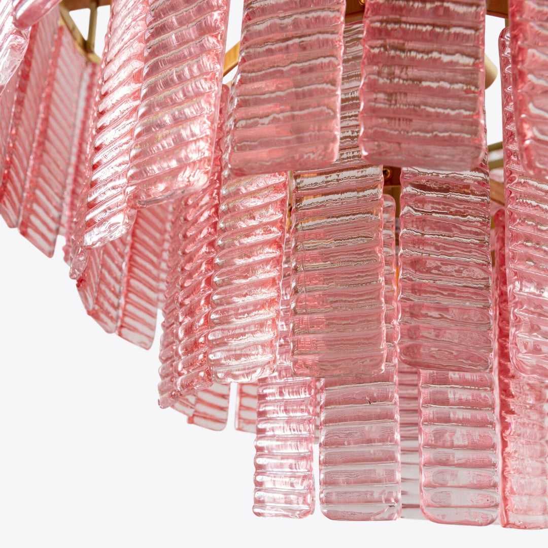 Aurora Lustre Rose Murano Verre Superposé Vintage Luxe - Neutralighting