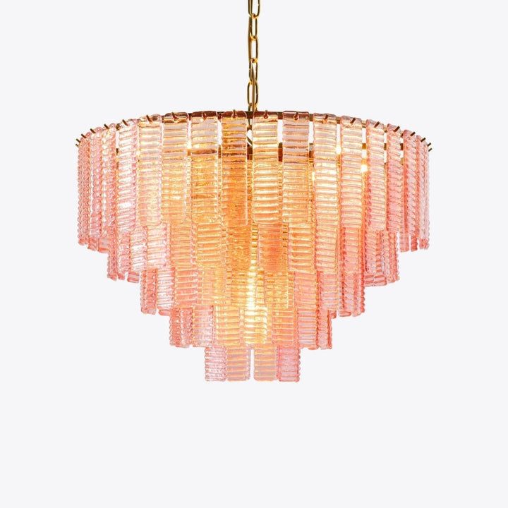 Aurora Lustre Rose Murano Verre Superposé Vintage Luxe - Neutralighting