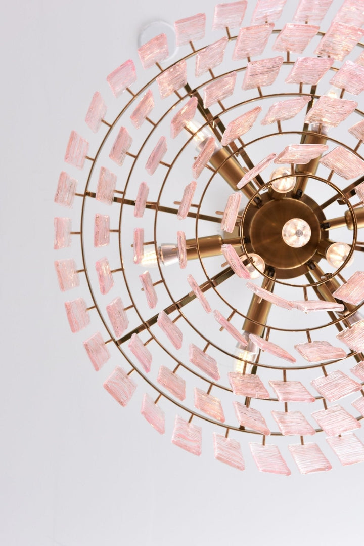 Aurora Lustre Rose Murano Verre Superposé Vintage Luxe - Neutralighting