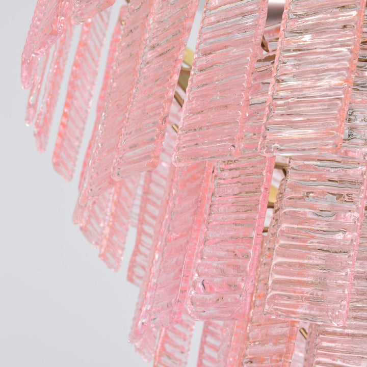 Aurora Lustre Rose Murano Verre Superposé Vintage Luxe - Neutralighting