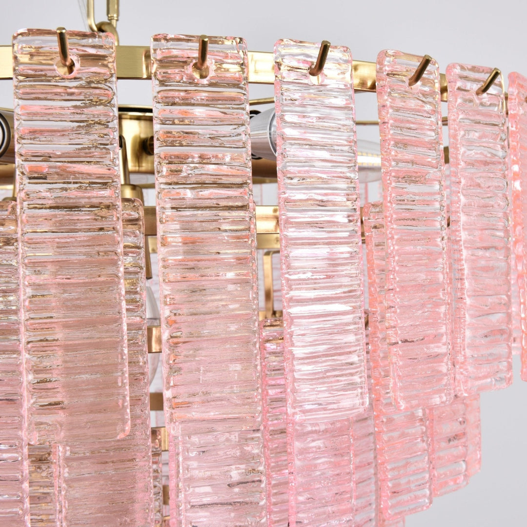Aurora Lustre Rose Murano Verre Superposé Vintage Luxe - Neutralighting