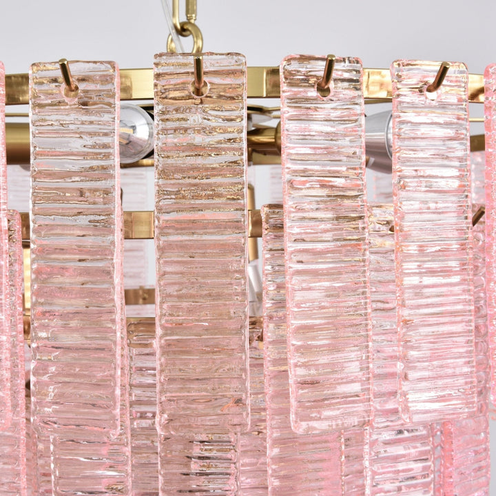 Aurora Lustre Rose Murano Verre Superposé Vintage Luxe - Neutralighting