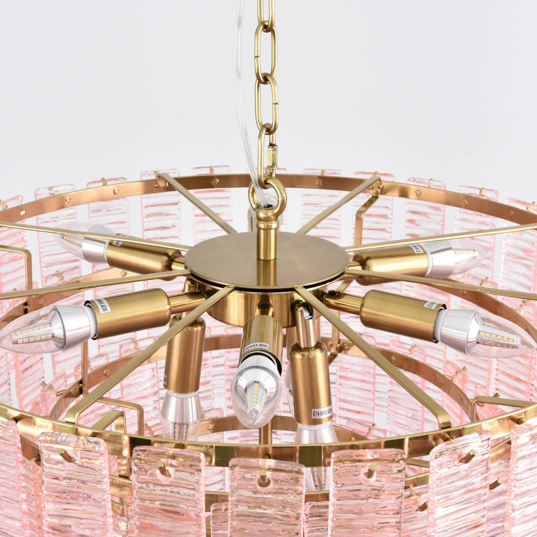 Aurora Lustre Rose Murano Verre Superposé Vintage Luxe - Neutralighting