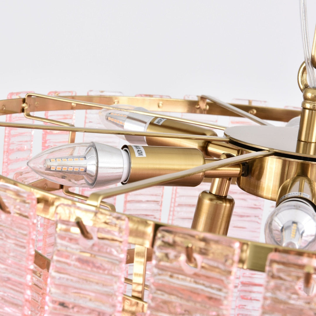 Aurora Lustre Rose Murano Verre Superposé Vintage Luxe - Neutralighting