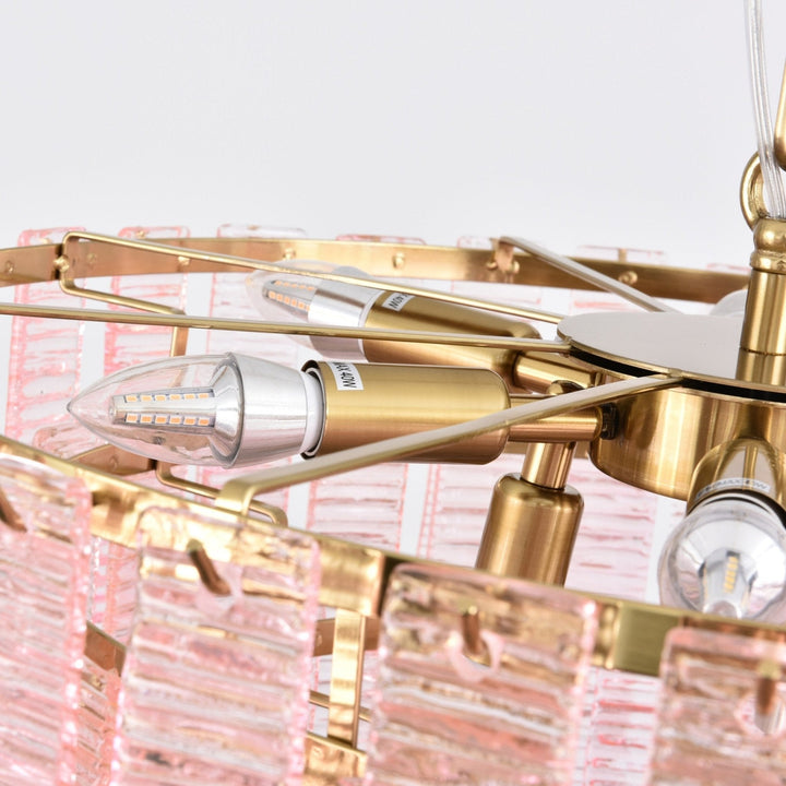 Aurora Lustre Rose Murano Verre Superposé Vintage Luxe - Neutralighting