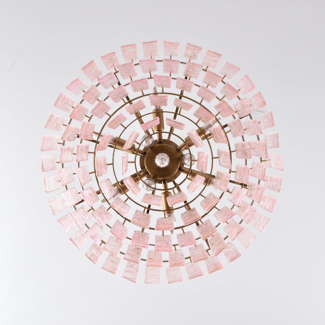 Aurora Lustre Rose Murano Verre Superposé Vintage Luxe - Neutralighting