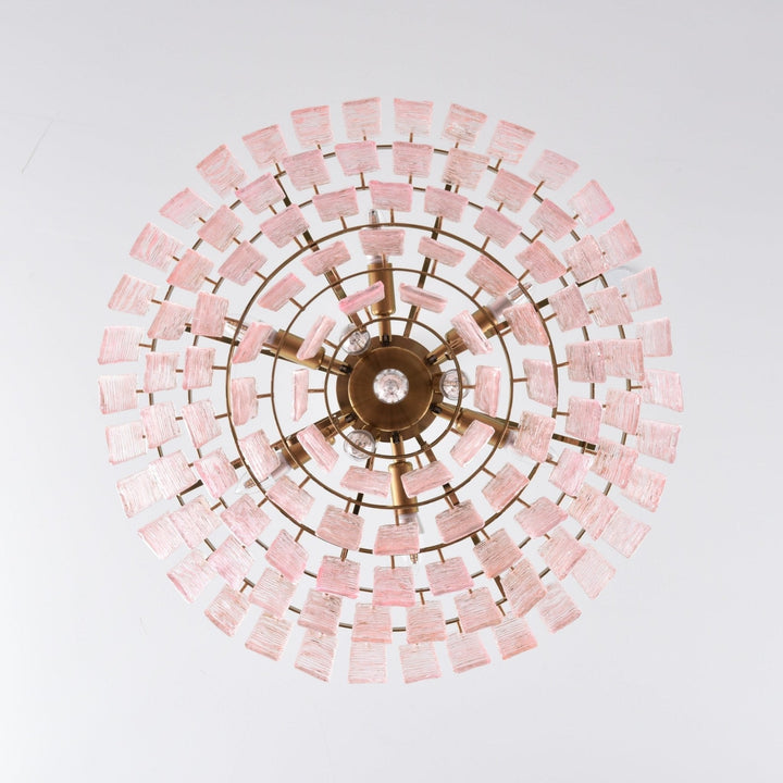 Aurora Lustre Rose Murano Verre Superposé Vintage Luxe - Neutralighting