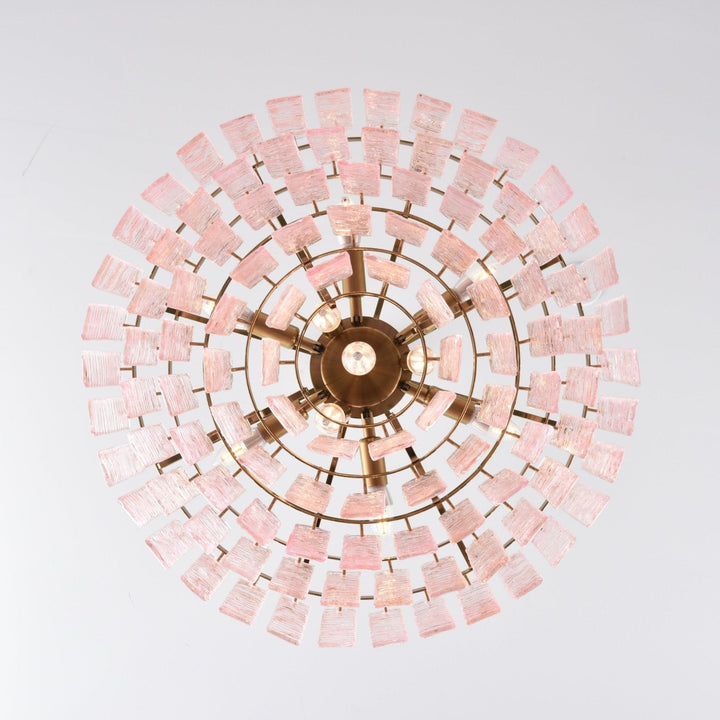 Aurora Lustre Rose Murano Verre Superposé Vintage Luxe - Neutralighting