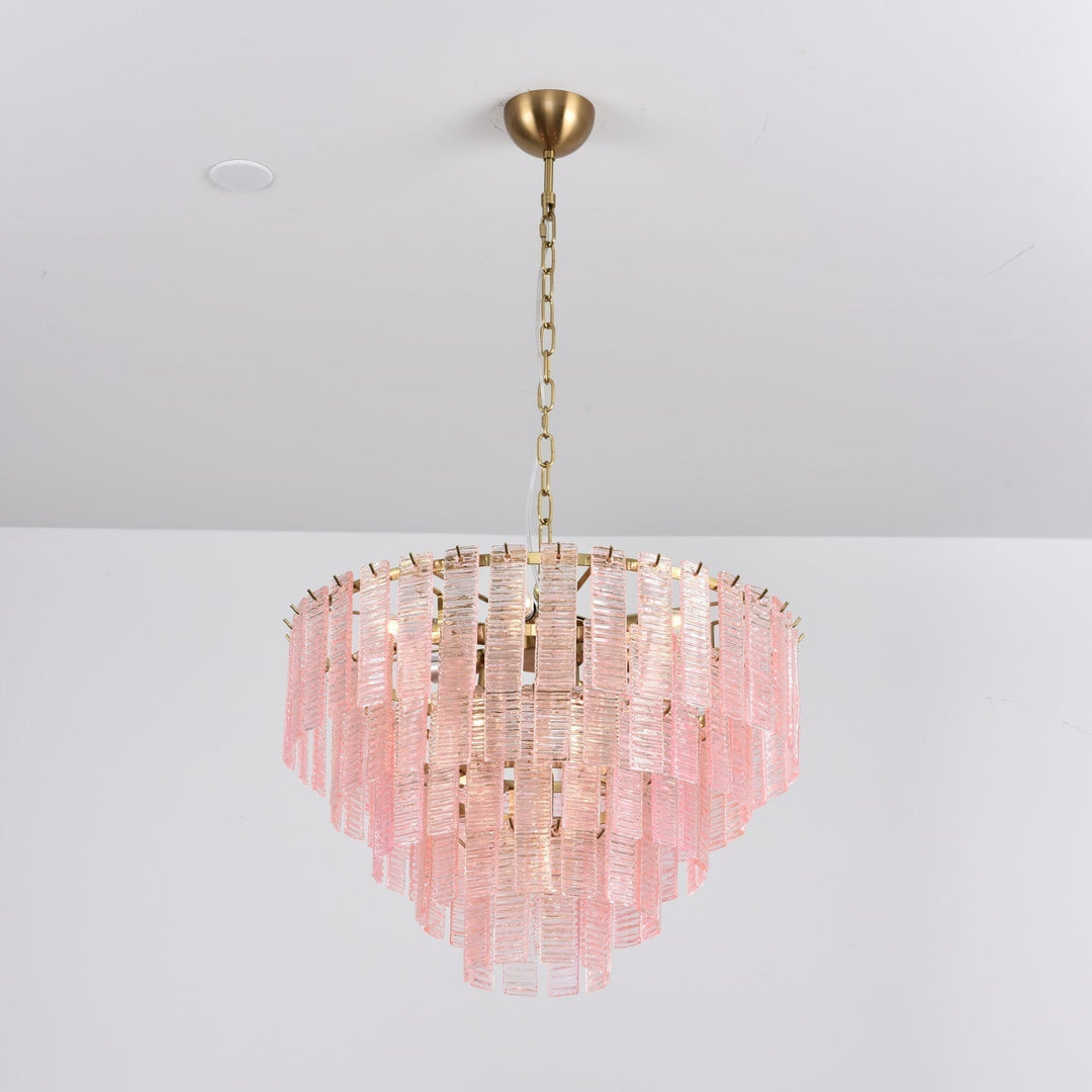 Aurora Lustre Rose Murano Verre Superposé Vintage Luxe - Neutralighting