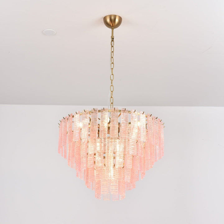 Aurora Lustre Rose Murano Verre Superposé Vintage Luxe - Neutralighting