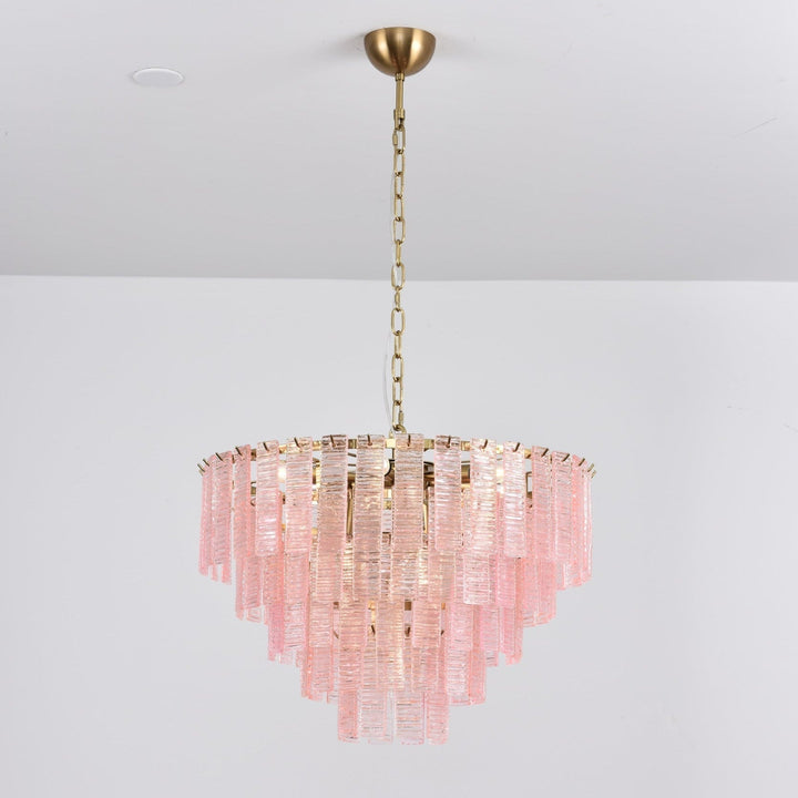 Aurora Lustre Rose Murano Verre Superposé Vintage Luxe - Neutralighting