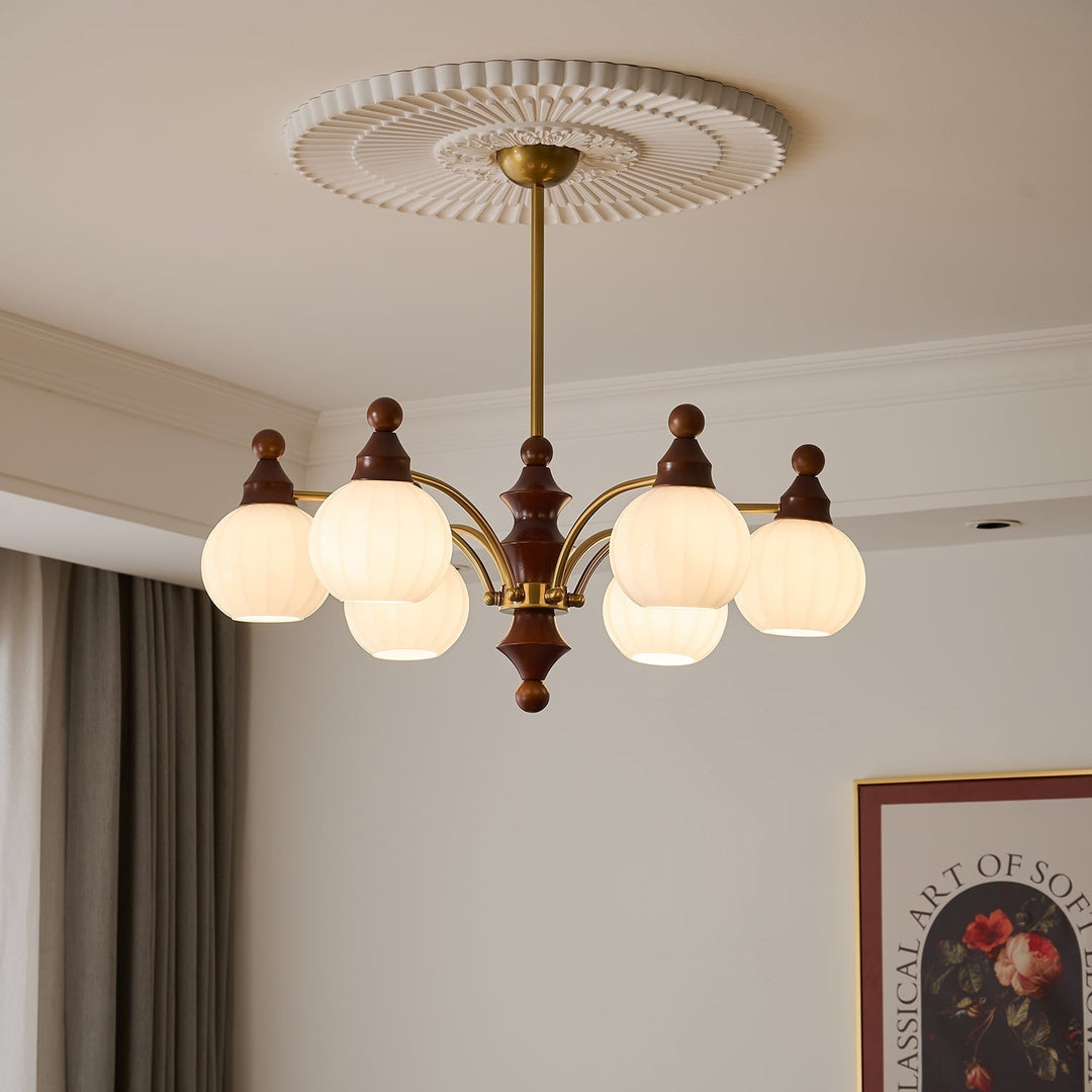 Lustra Chandelier Blossom avec Abat-jours en Verre - Neutralighting