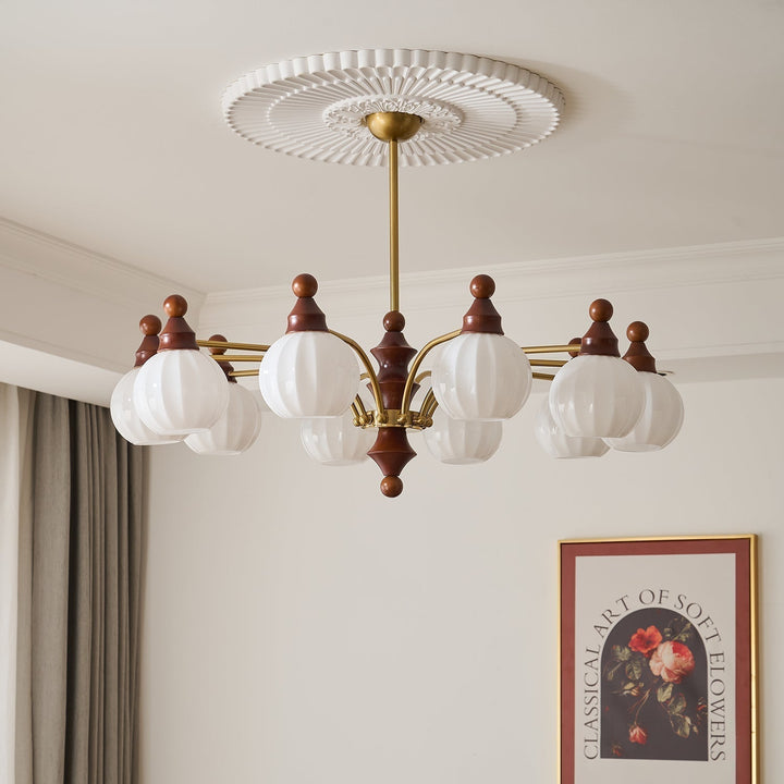 Lustra Chandelier Blossom avec Abat-jours en Verre - Neutralighting