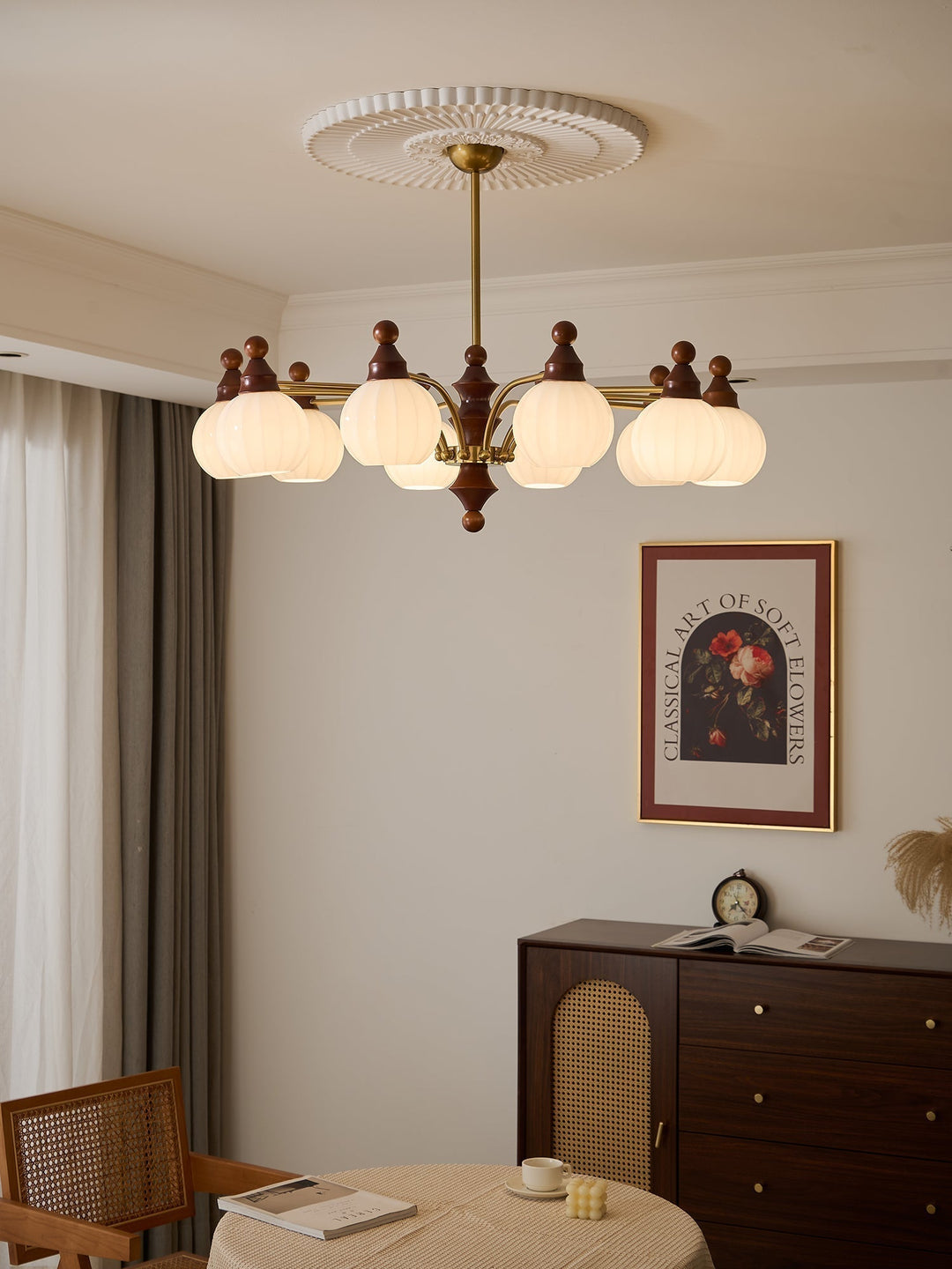 Lustra Chandelier Blossom avec Abat-jours en Verre - Neutralighting