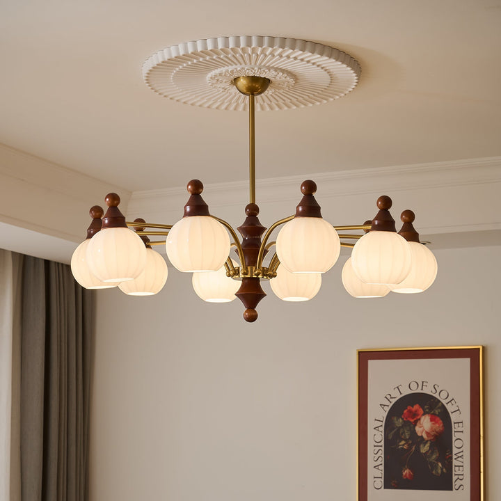 Lustra Chandelier Blossom avec Abat-jours en Verre - Neutralighting