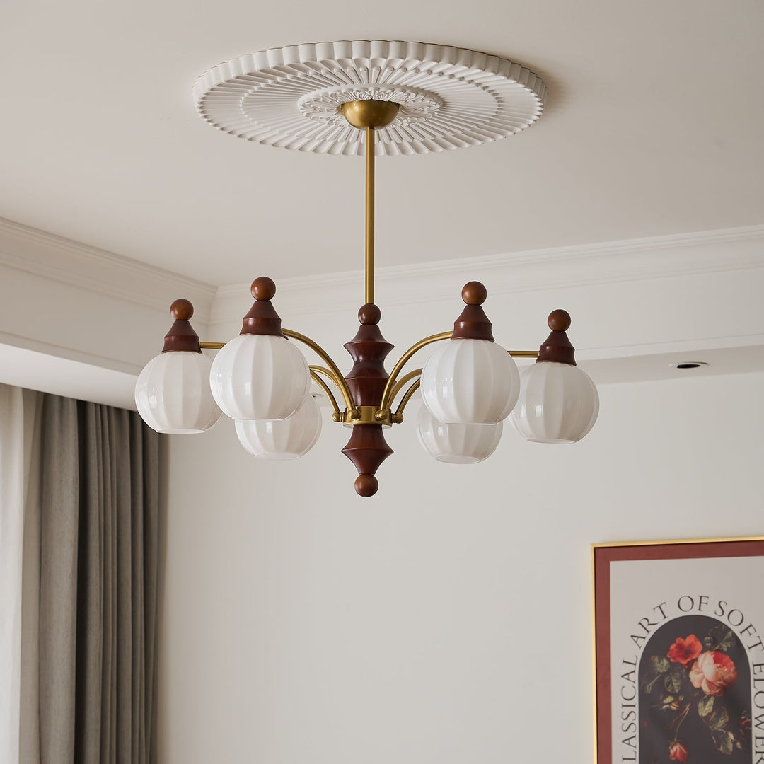 Lustra Chandelier Blossom avec Abat-jours en Verre - Neutralighting