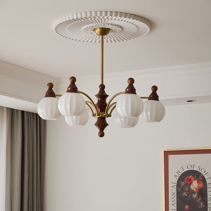 Lustra Chandelier Blossom avec Abat-jours en Verre - Neutralighting