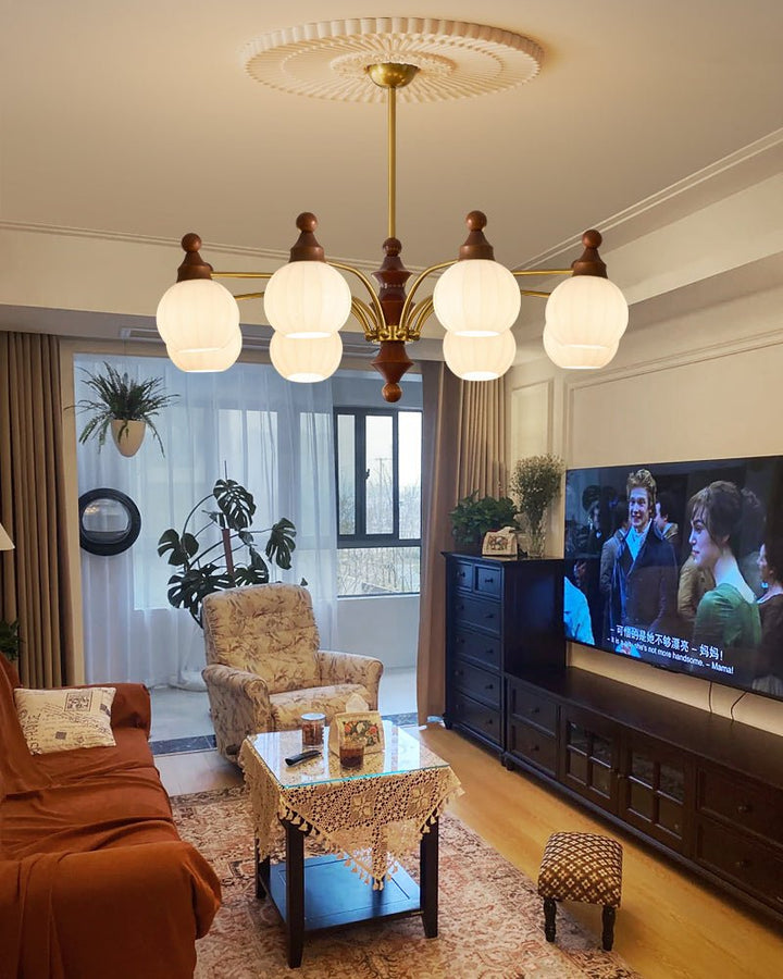 Lustra Chandelier Blossom avec Abat-jours en Verre - Neutralighting