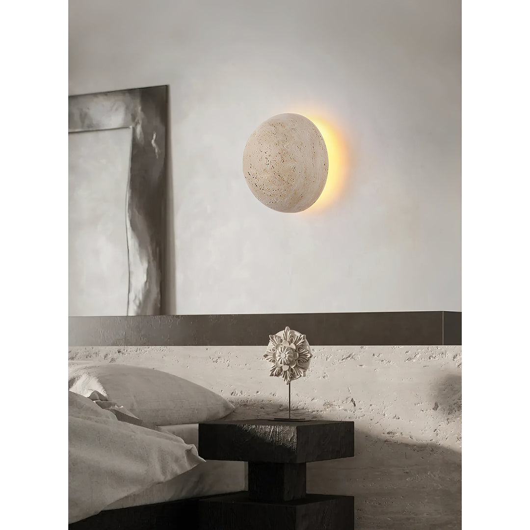 Cinorisra Applique Murale Moderne Minimaliste en Pierre Travertin - Neutralighting