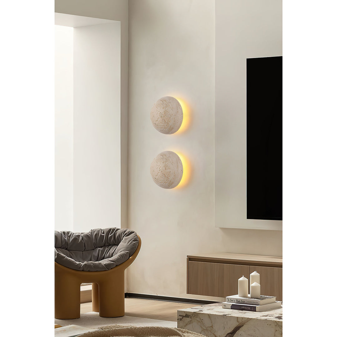 Cinorisra Applique Murale Moderne Minimaliste en Pierre Travertin - Neutralighting