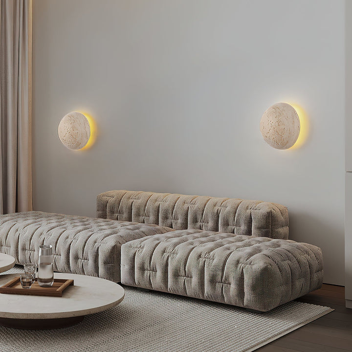 Cinorisra Applique Murale Moderne Minimaliste en Pierre Travertin - Neutralighting