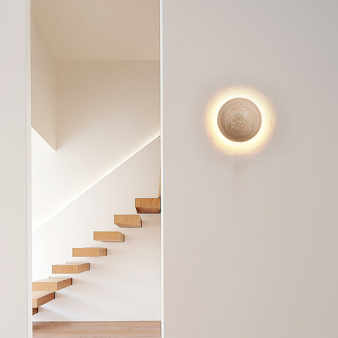 Cinorisra Applique Murale Moderne Minimaliste en Pierre Travertin - Neutralighting