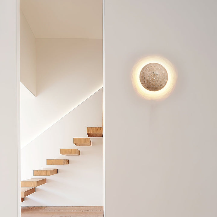 Cinorisra Applique Murale Moderne Minimaliste en Pierre Travertin - Neutralighting