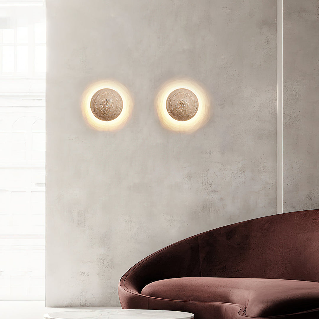 Cinorisra Applique Murale Moderne Minimaliste en Pierre Travertin - Neutralighting