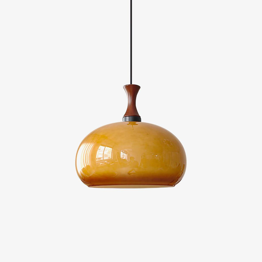 Orbique Lampe Suspension Bois Verre Moderne Minimaliste - Neutralighting