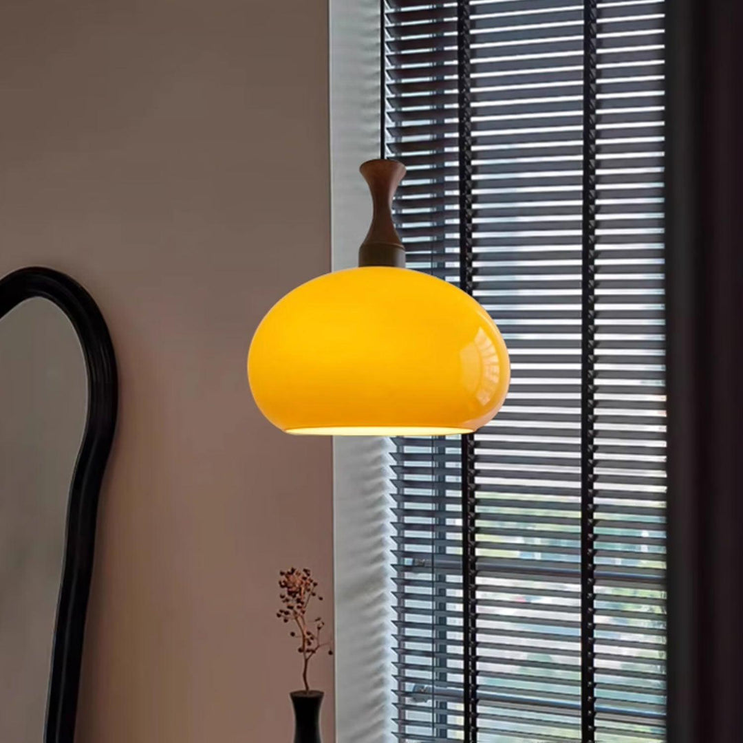 Orbique Lampe Suspension Bois Verre Moderne Minimaliste - Neutralighting