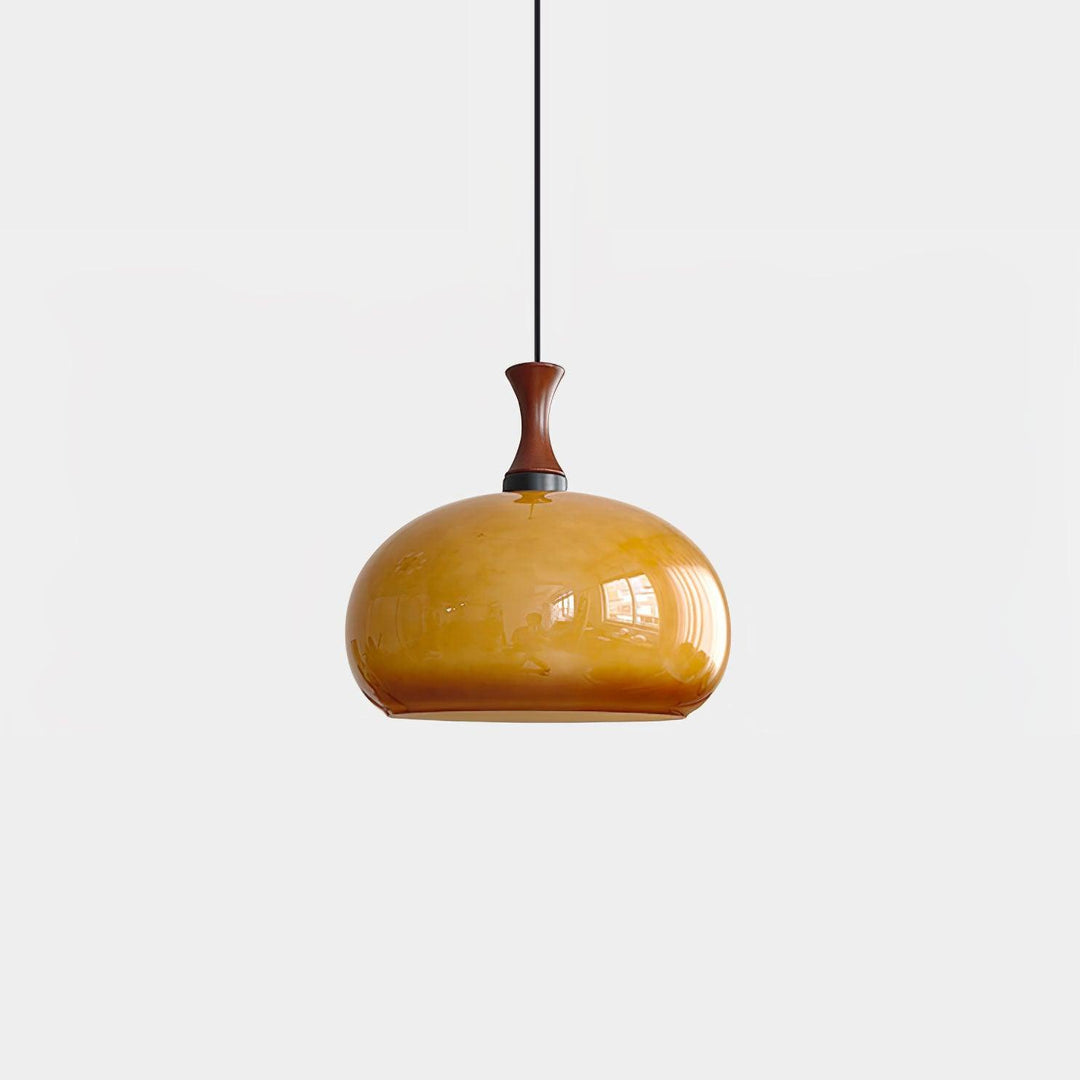 Orbique Lampe Suspension Bois Verre Moderne Minimaliste - Neutralighting