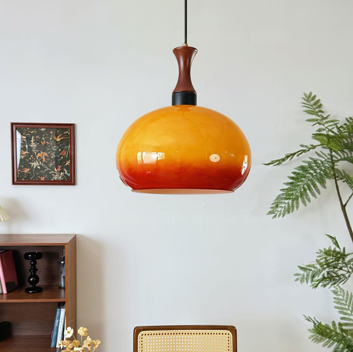 Orbique Lampe Suspension Bois Verre Moderne Minimaliste - Neutralighting