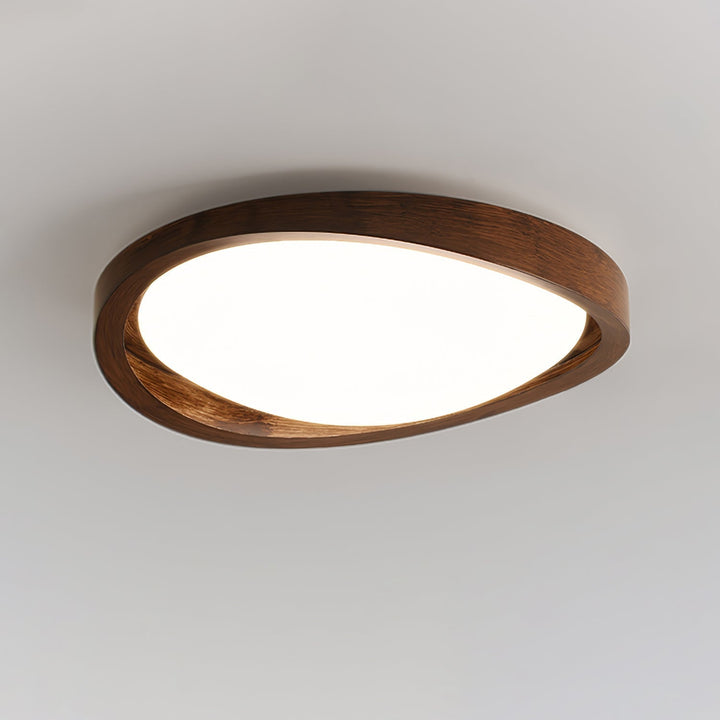 Solara Plafonnier en noyer à bords incurvés ovale nordique - Neutralighting