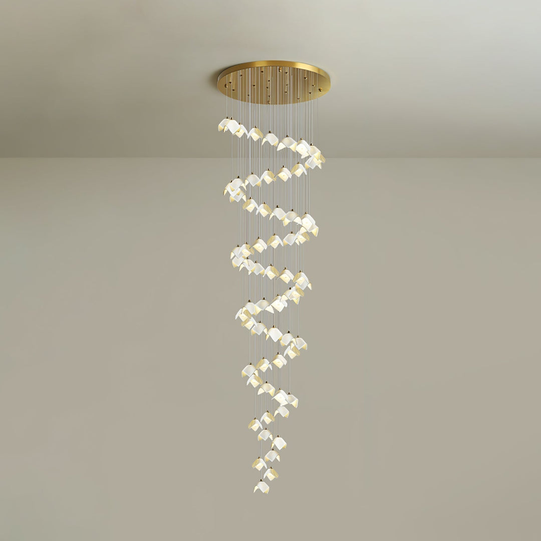 Cithayra Chandelier Géométrique en Verre et Laiton - Neutralighting