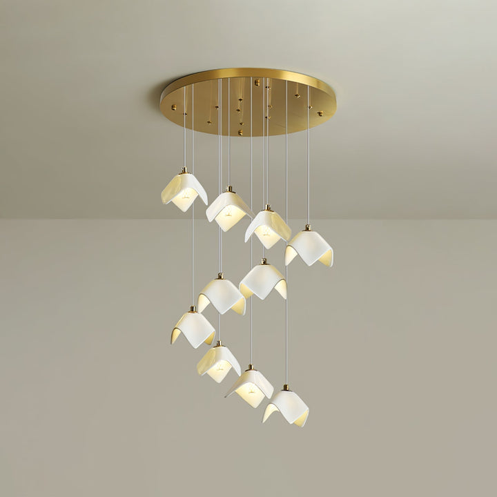 Cithayra Chandelier Géométrique en Verre et Laiton - Neutralighting