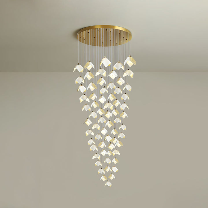 Cithayra Chandelier Géométrique en Verre et Laiton - Neutralighting