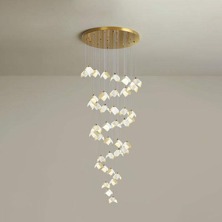Cithayra Chandelier Géométrique en Verre et Laiton - Neutralighting