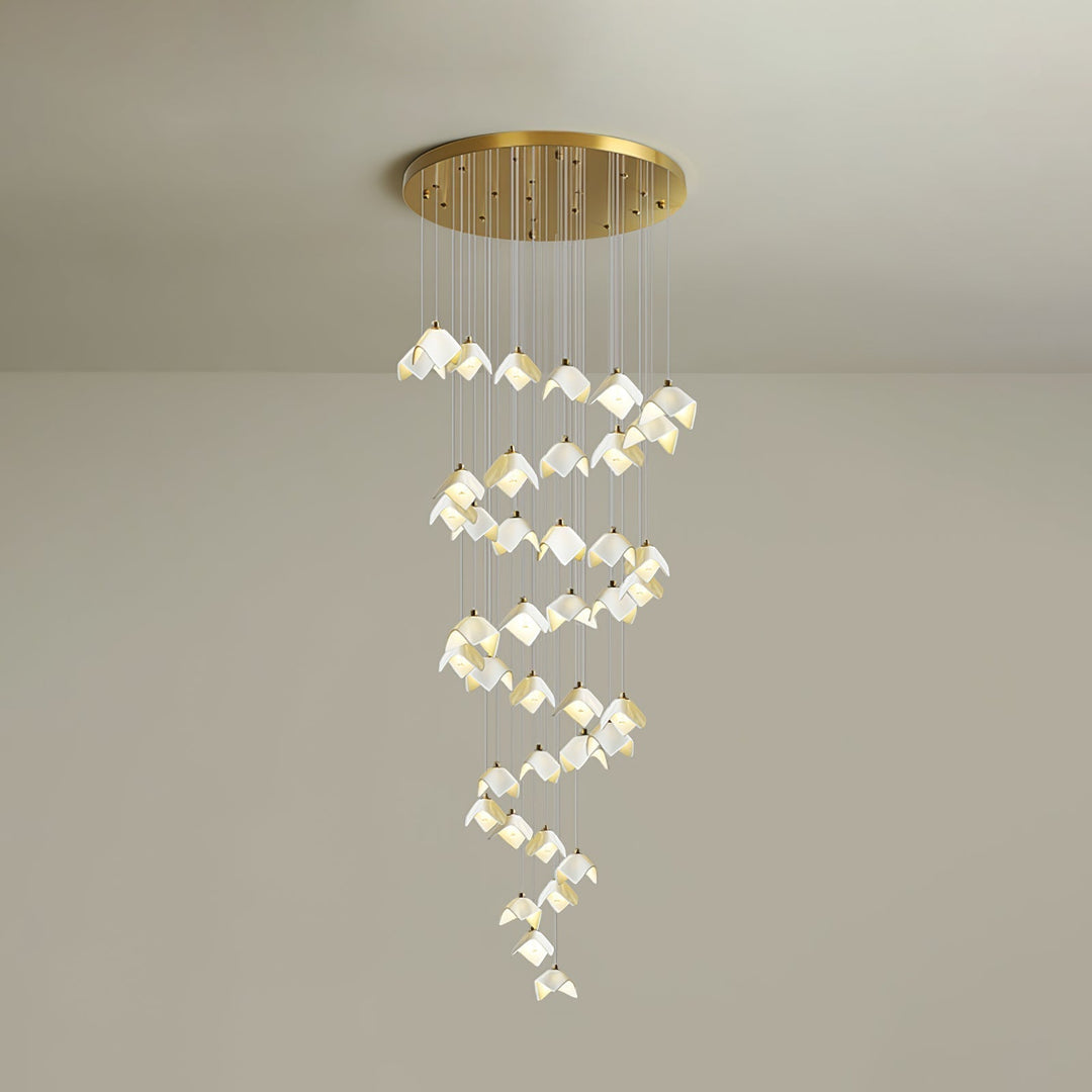 Cithayra Chandelier Géométrique en Verre et Laiton - Neutralighting