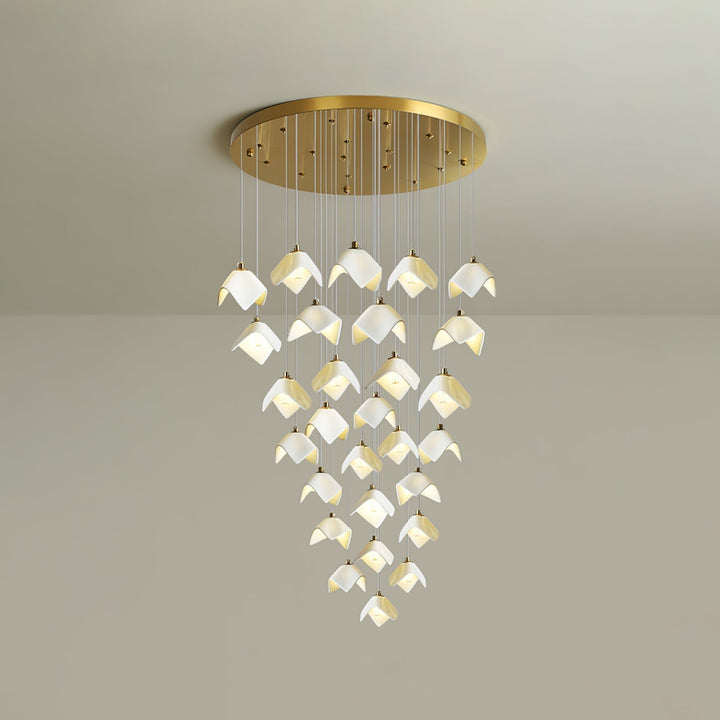 Cithayra Chandelier Géométrique en Verre et Laiton - Neutralighting