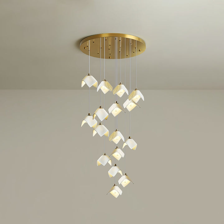 Cithayra Chandelier Géométrique en Verre et Laiton - Neutralighting