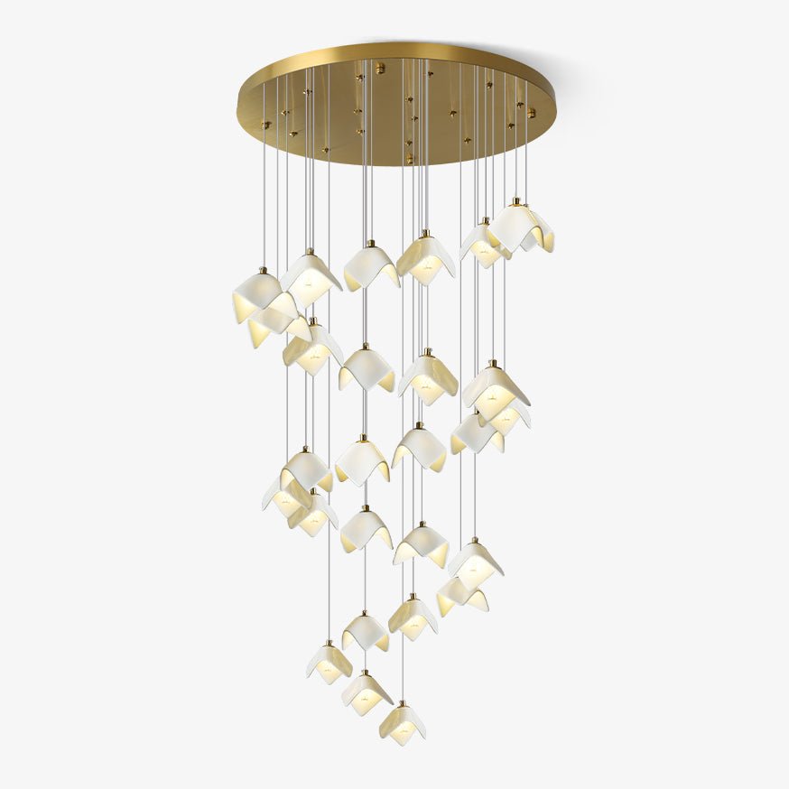 Cithayra Chandelier Géométrique en Verre et Laiton - Neutralighting