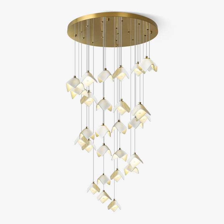 Cithayra Chandelier Géométrique en Verre et Laiton - Neutralighting