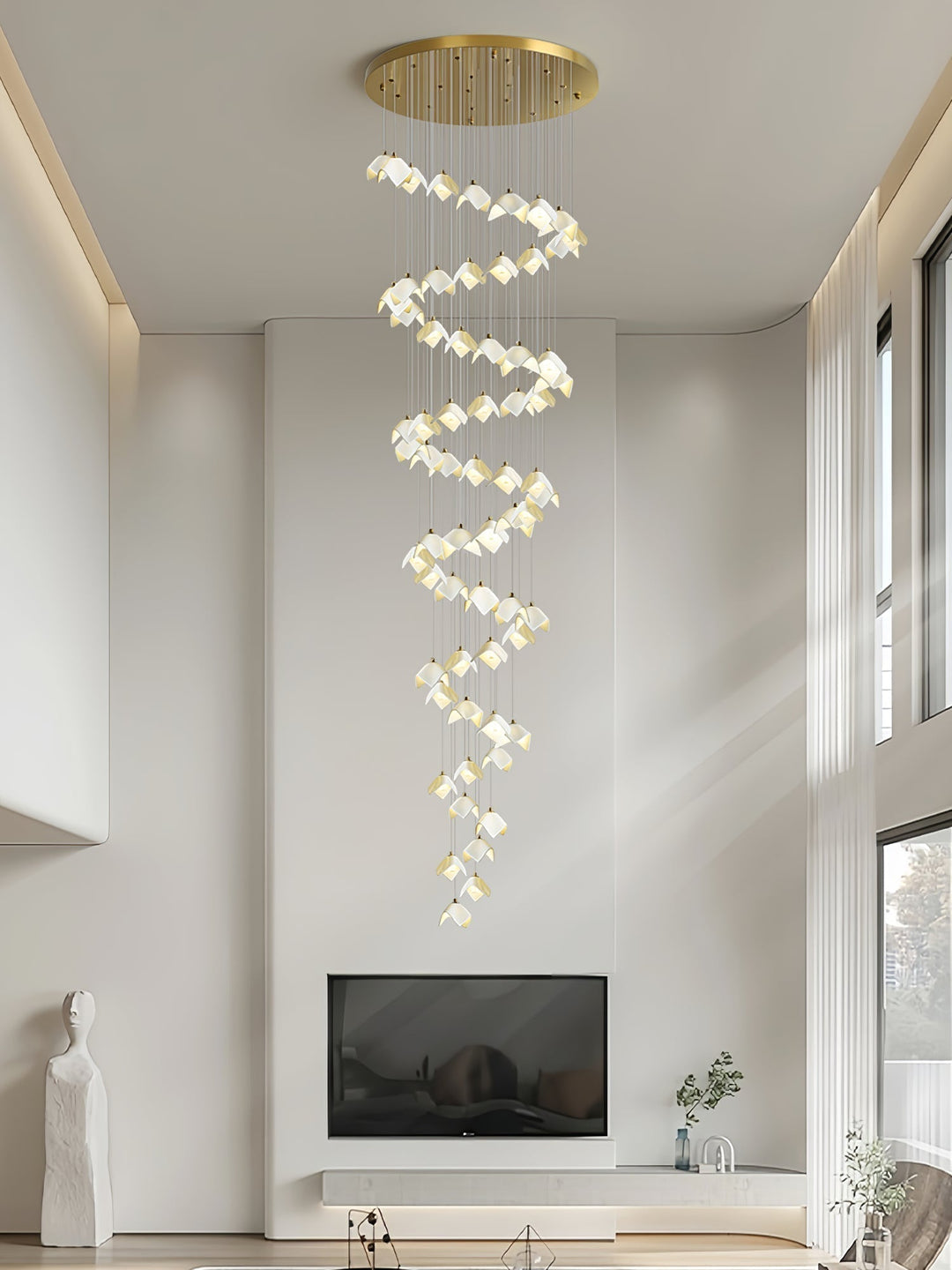 Cithayra Chandelier Géométrique en Verre et Laiton - Neutralighting