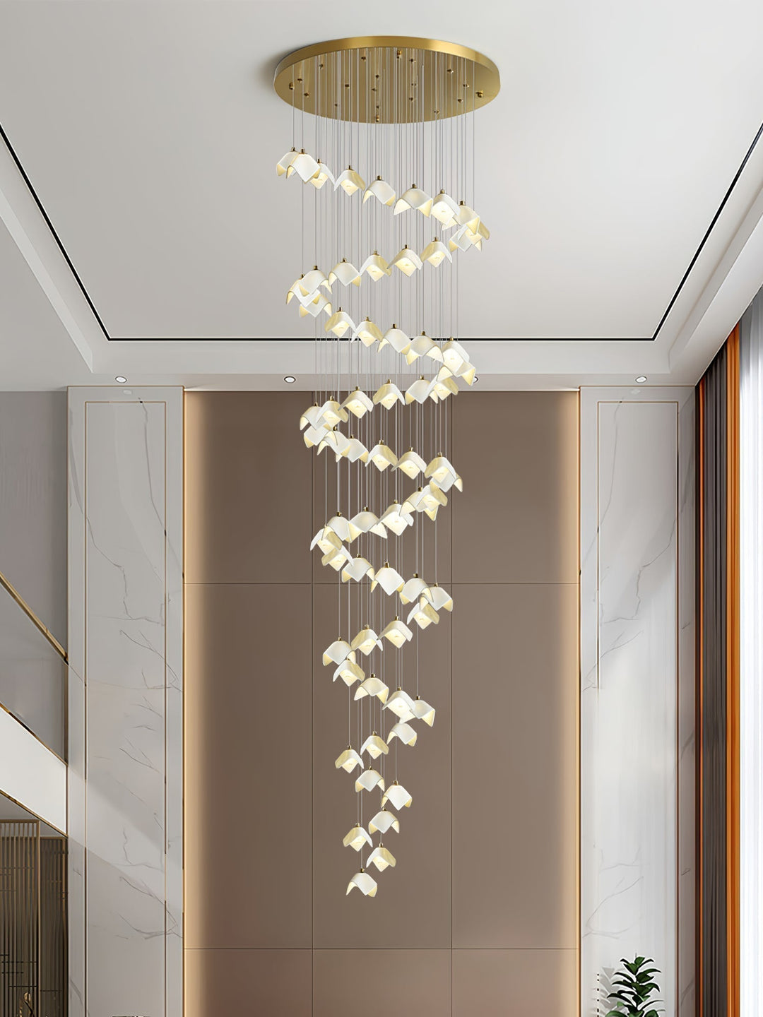 Cithayra Chandelier Géométrique en Verre et Laiton - Neutralighting